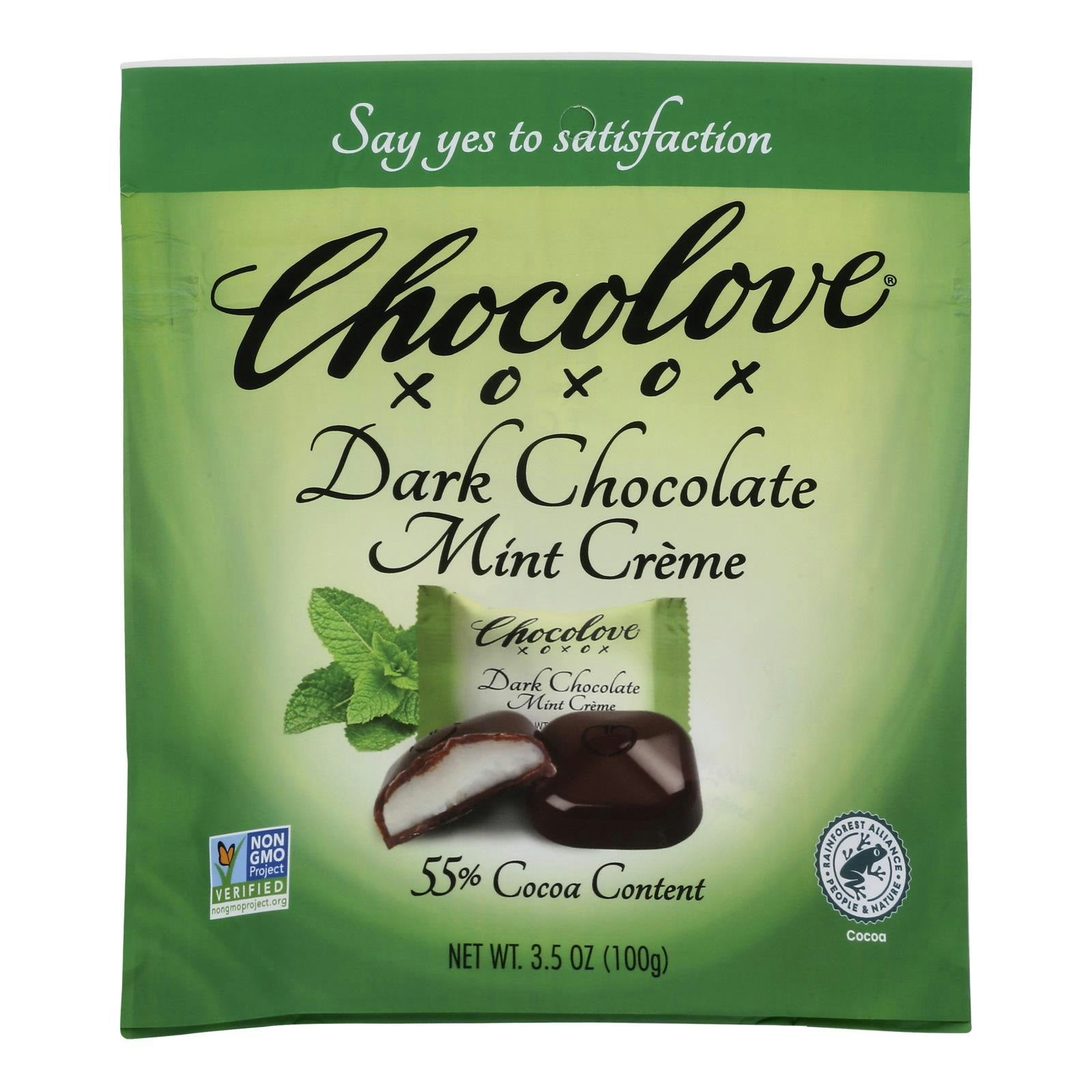 Chocolove Bites Dark Chocolate Mint Creme