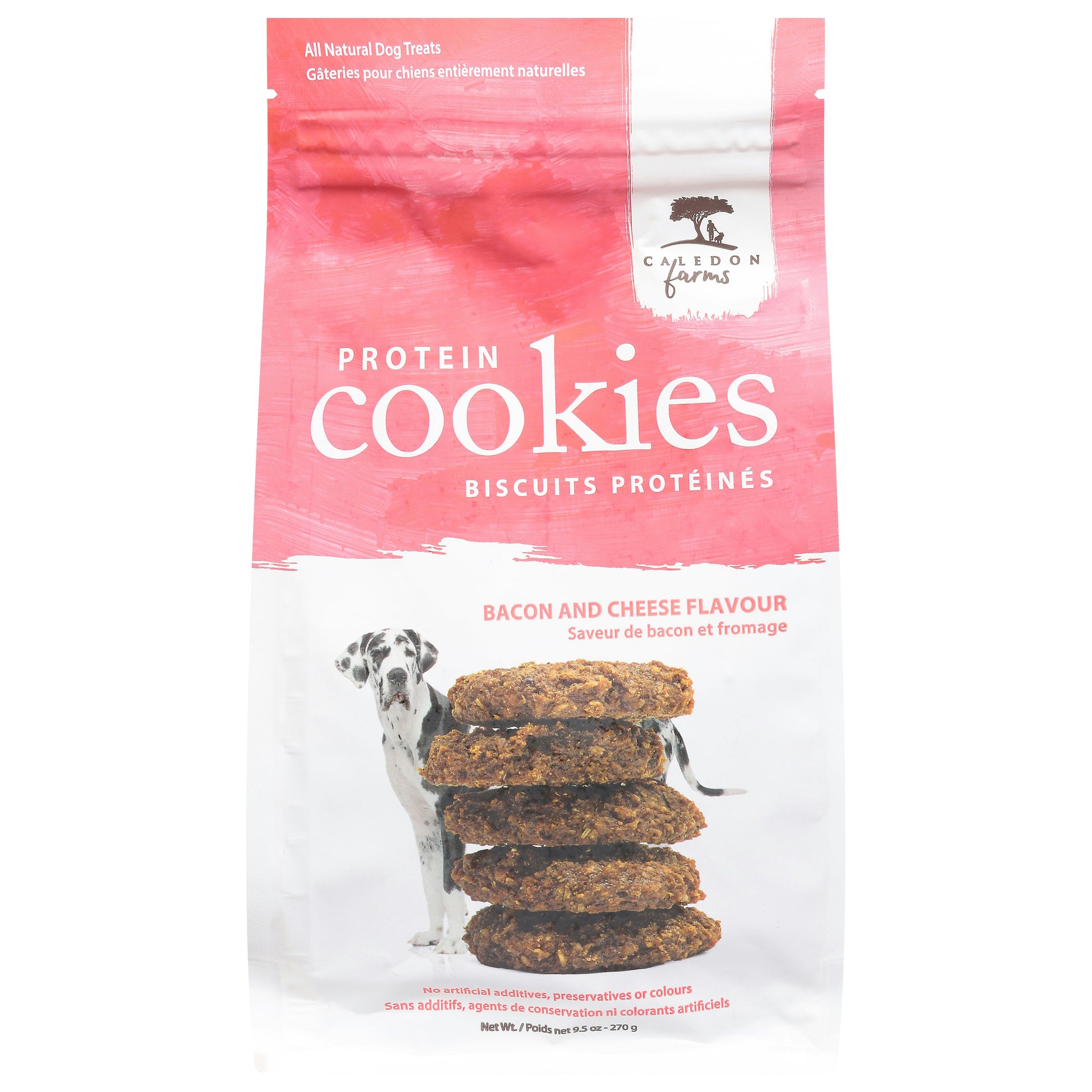 Caledon Farms Treat Dog Cookie Bacon Cheese 8 Oz Pack of 4