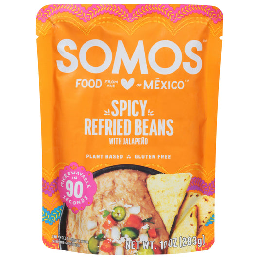 Somos Beans Refried Spicy 10 Oz (Pack of 6)