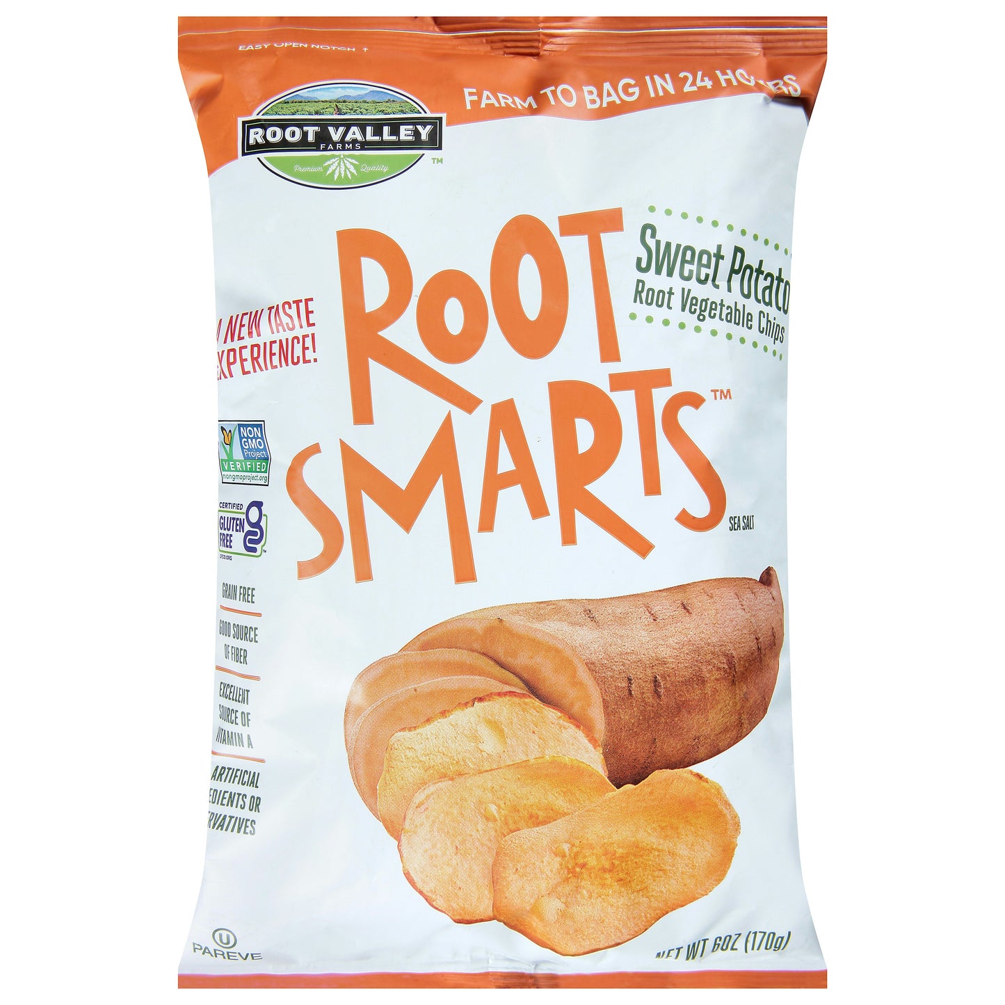 Root Smarts Chips Sweet Potato 6 Oz Pack of 12