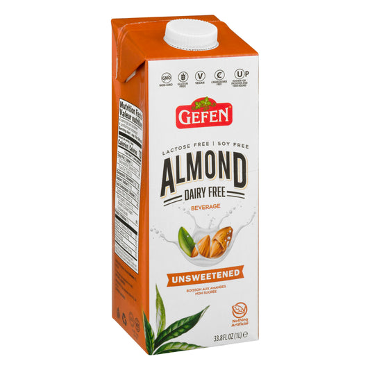 Gefen Milk Almond Unsweetened 33.8 Fl Oz (Pack Of 10)