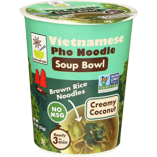 Star Anise Foods Creamy Coconut Vietnamese Pho Noodle Soup Bowl 1.9 Oz Pack of 6