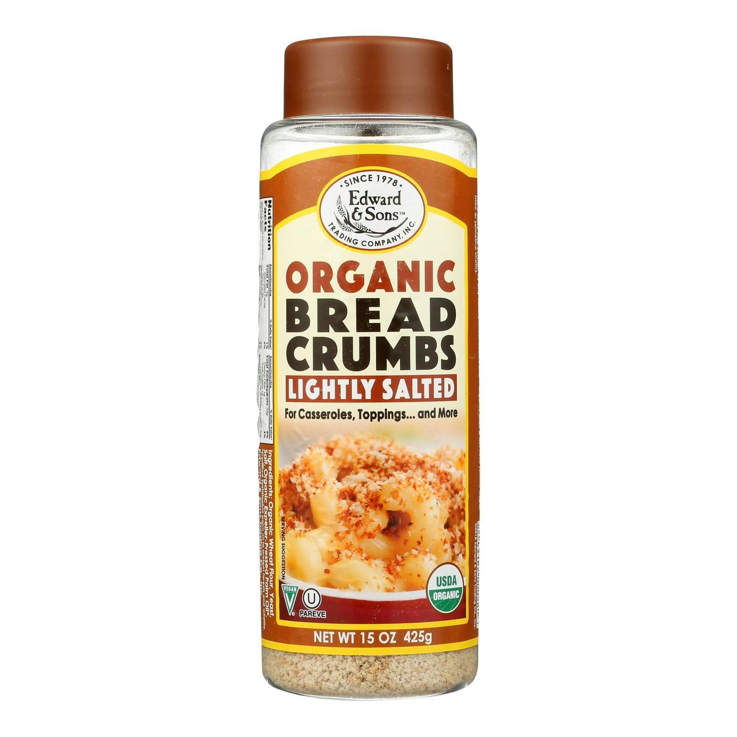 Edward and Sons Organic Breadcrumbs - Lightly Salted 15 oz (Pack of 6)