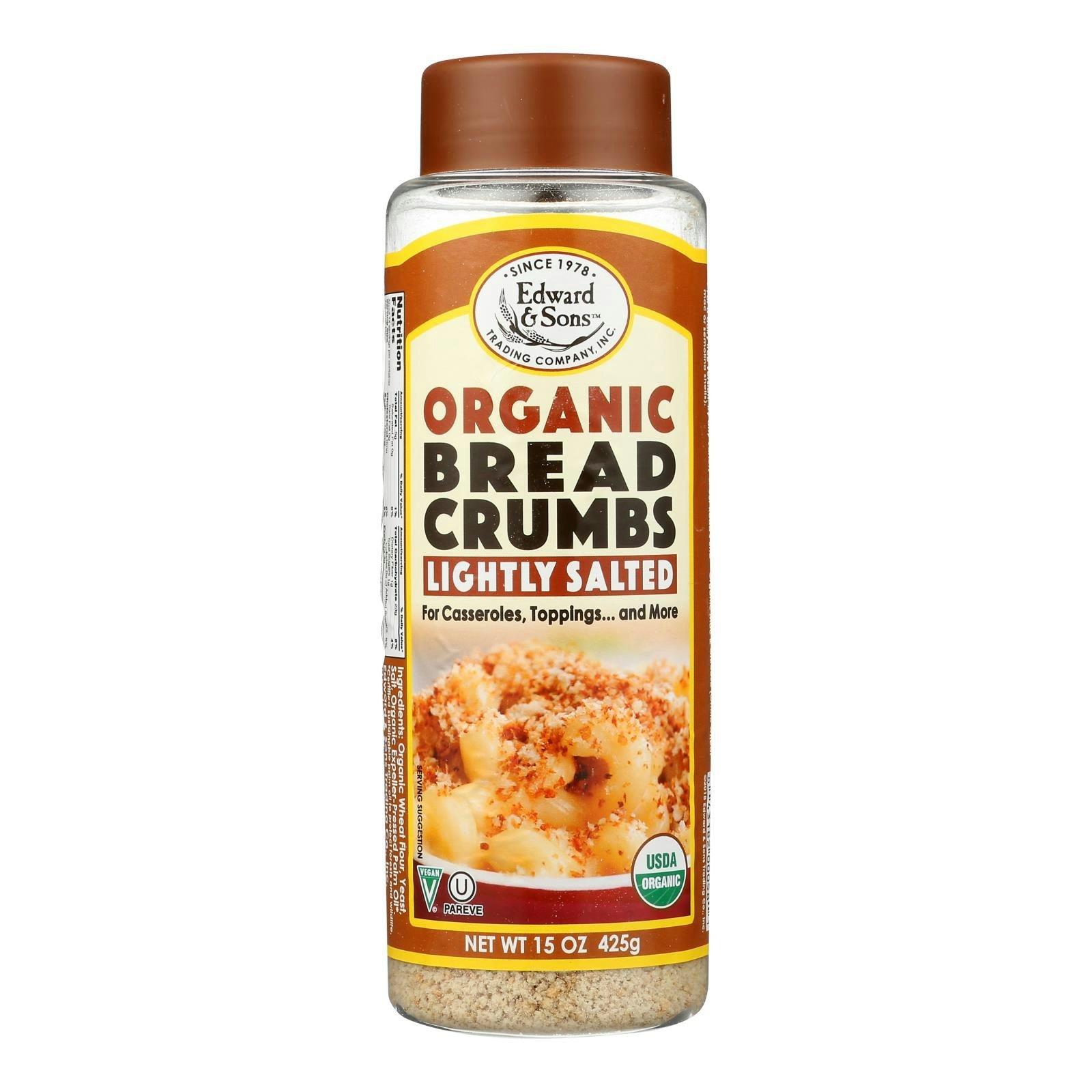 Edward and Sons Organic Breadcrumbs - Lightly Salted 15 oz (Pack of 6)