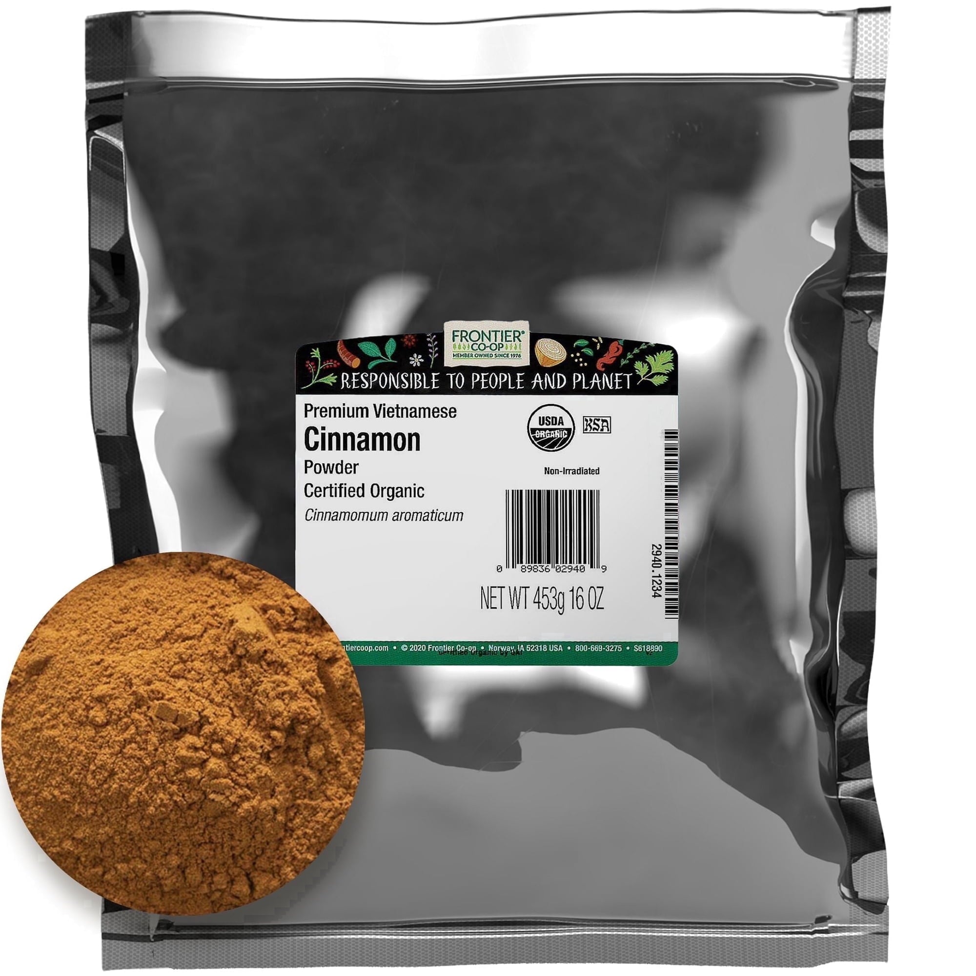 FRONTIER BULK (Pack of 5) Frontier Bulk Organic Cinnamon Powder Seasoning Loose 16 Oz