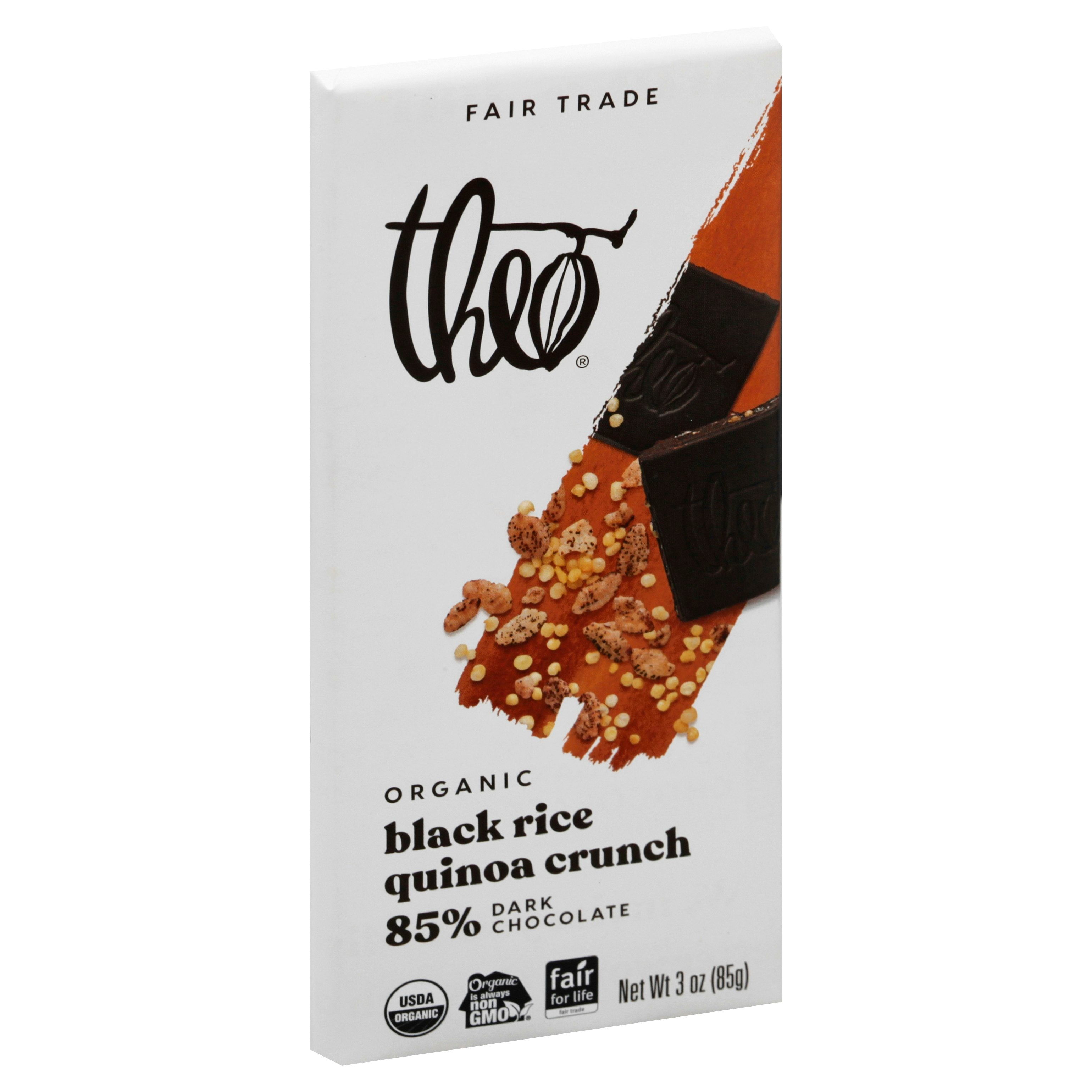 Theo Chocolate Bar Dark 85% Black Rice