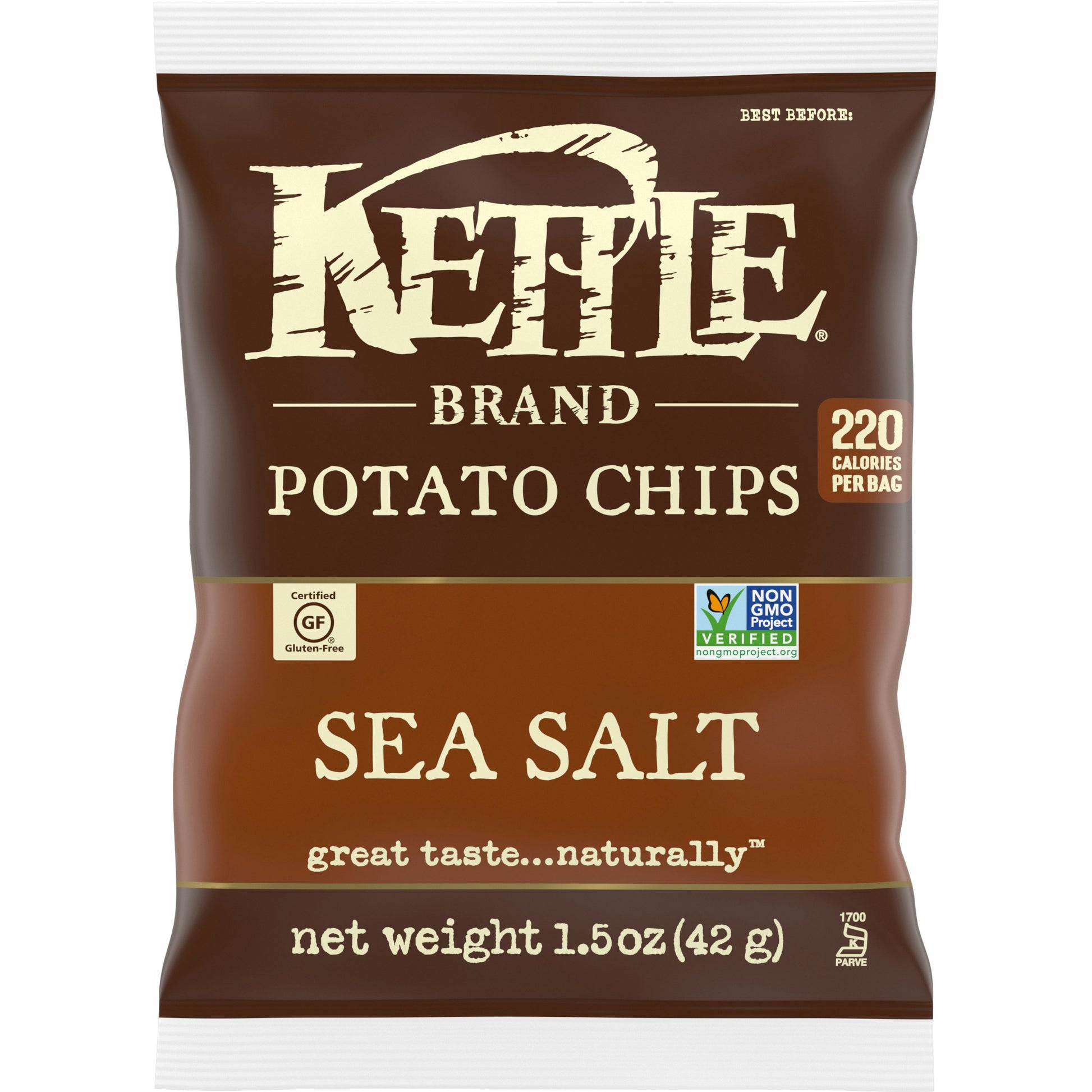 Kettle Foods Chip Potato Sea Salt 1.5 oz (Pack of 24)