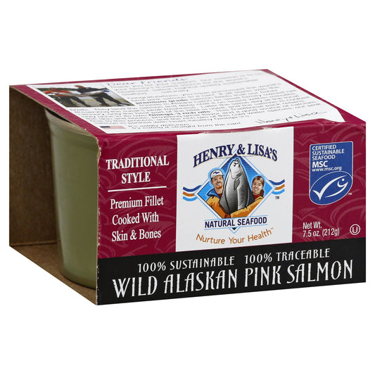 Henry & Lisas Salmon Pink Alaskan Traditional Style 7.5 Oz Pack of 12