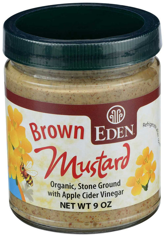 Eden Foods Organic Brown Mustard - Glass - 9 Ounce (Pack of 12)