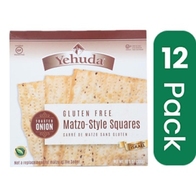 Yehuda Matzo Squares - Toasted Onion - Gluten Free 10.5 oz (Pack of 12)