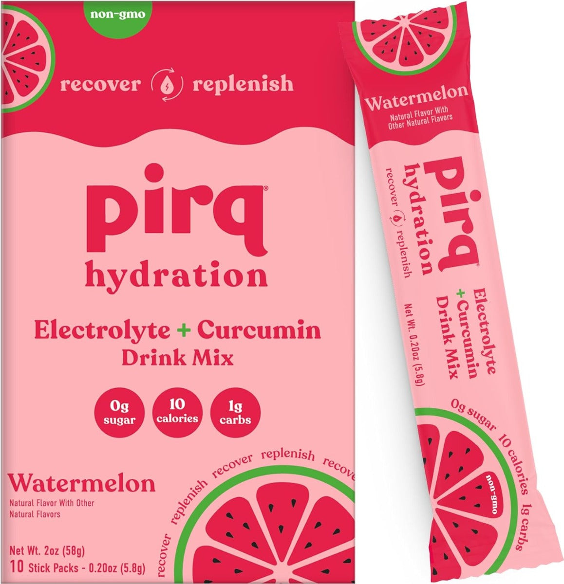PIRQ (Pack of 8) Pirq Hydration Watermelon Electrolyte Beverage RTD 10 Pack