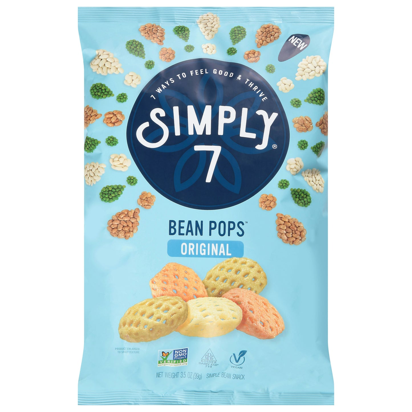 Simply 7 Bean Pops Original 3.5 Oz Pack of 8