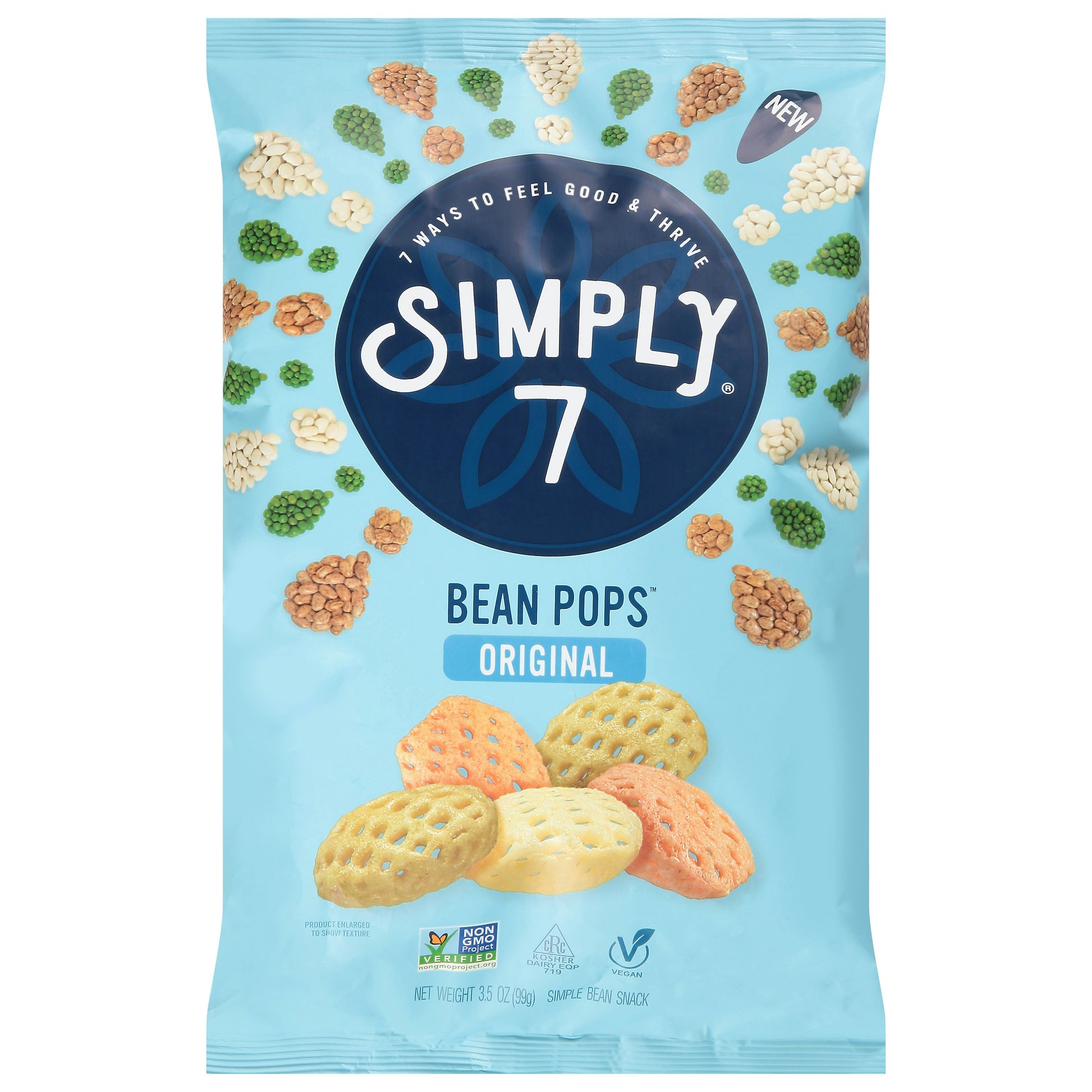 Simply 7 Bean Pops Original 3.5 Oz Pack of 8