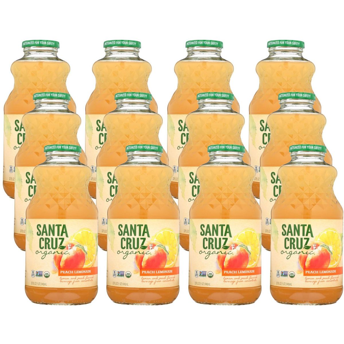 SANTA CRUZ (Pack of 12) Santa Cruz Lemonade Peach 32 Fl Oz