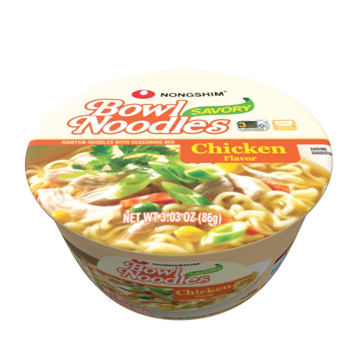 NONG SHIM (Pack Of 24) Nong Shim Noodle Bowl Savry Chicken 3.03 Oz