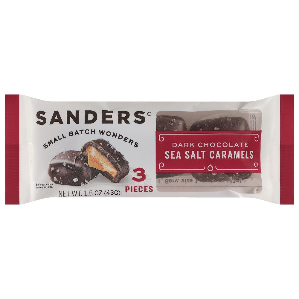 SANDERS (Pack of 40) Sanders Caramel Dark Chocolate Sea Salt 3-Piece Bagged Choco 1.5 Oz