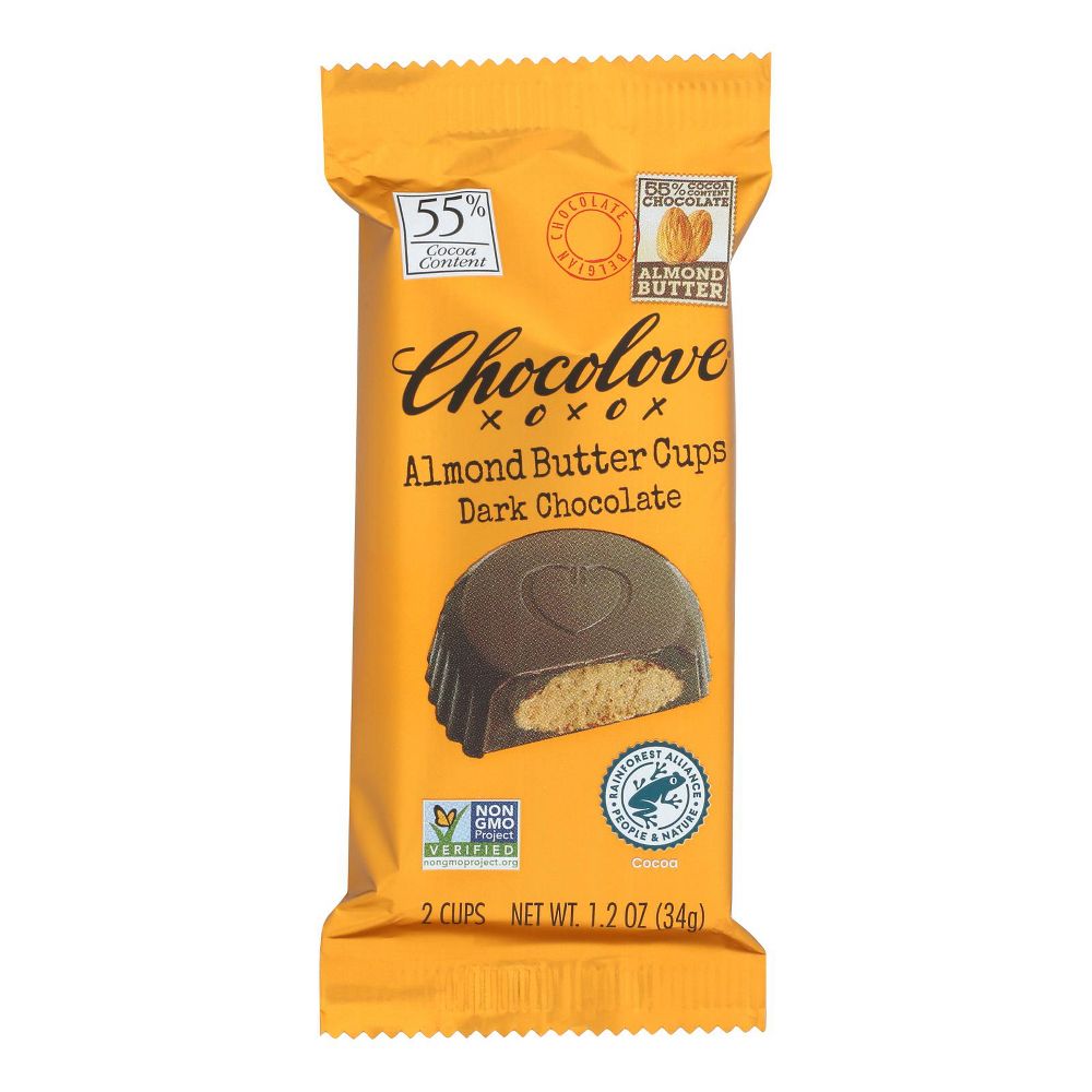 CHOCOLOVE (Pack of 30) ChocolaLove Almond Butter Cups Dark Chocolate 1.2 Oz