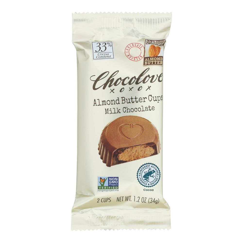CHOCOLOVE (Pack of 30) Chocolove Almond Butter Cups Milk Chocolate Candy 1.2 Oz