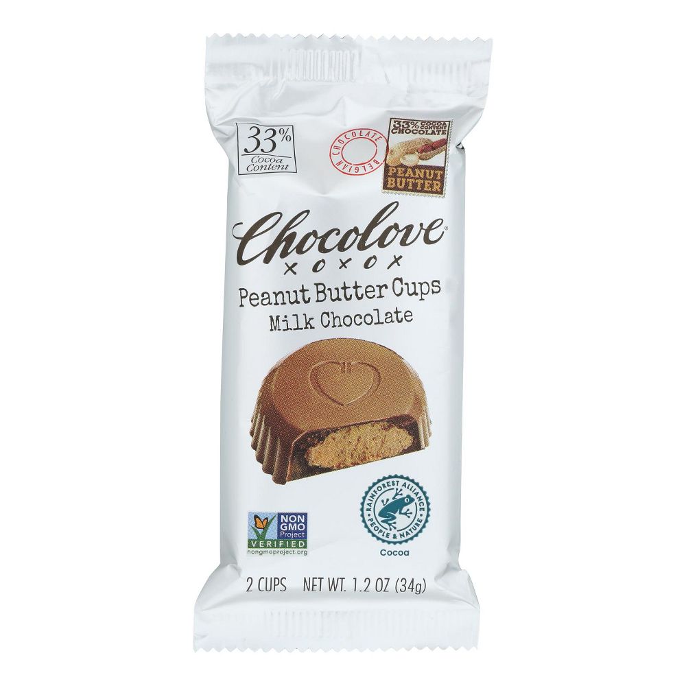 CHOCOLOVE (Pack of 30) Chocolove Peanut Butter Cups Milk Chocolate Natural 1.2 Oz