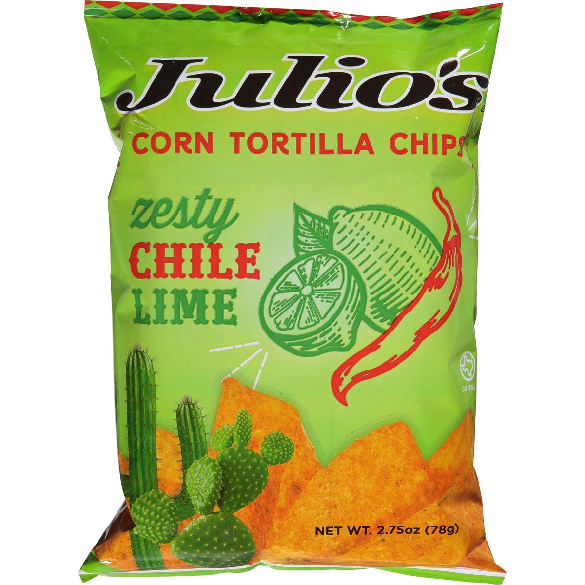JULIOS (Pack Of 20) Julio's Tortilla Chip Chile Lime 2.75 Oz