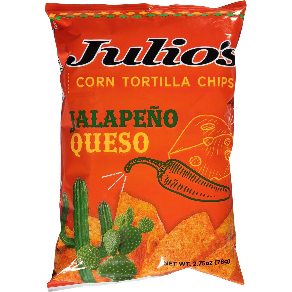 JULIOS (Pack Of 20) Julio's Tortilla Chips Jalapeño Queso 2.75 Oz