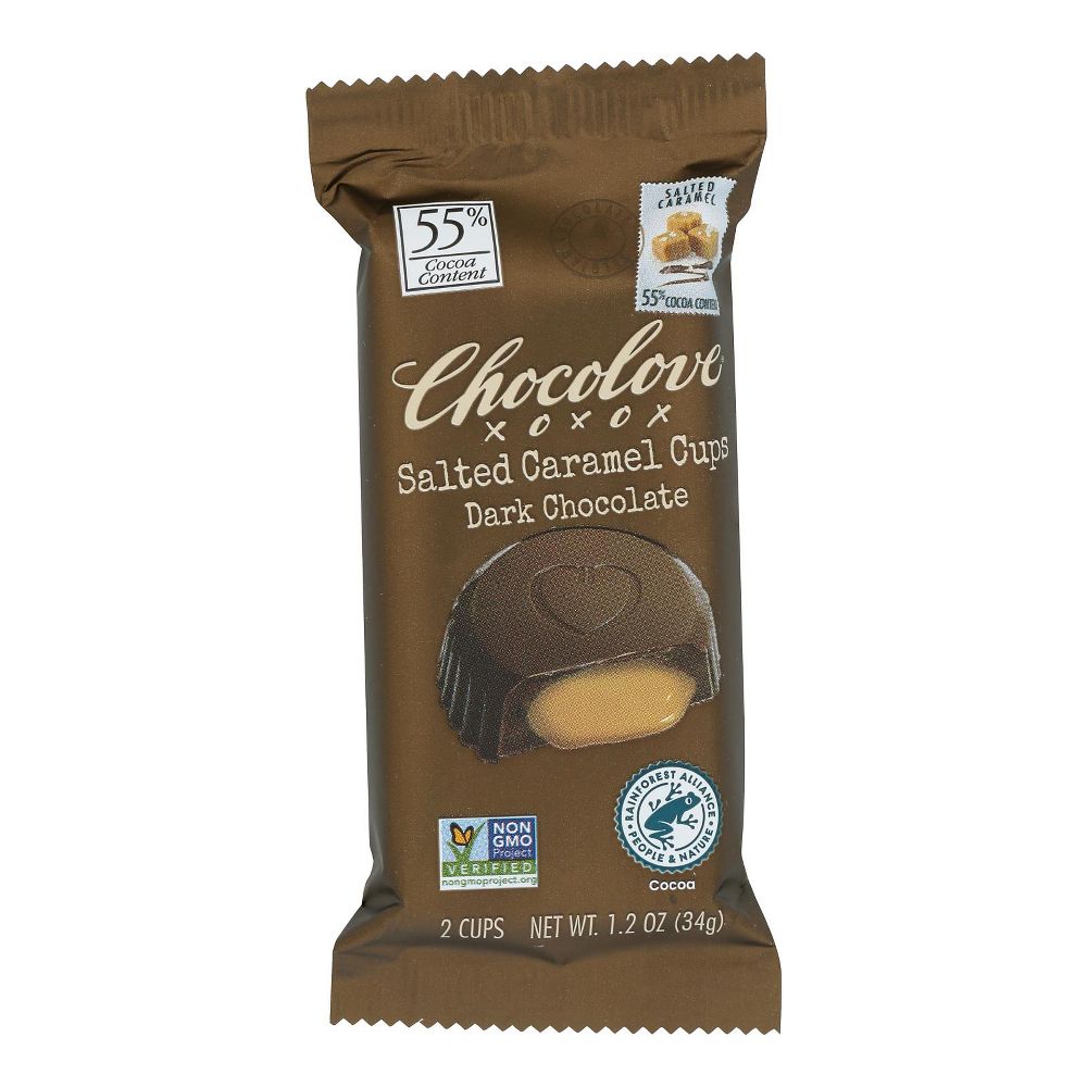 CHOCOLOVE (Pack of 30) Chocolove Dark Salted Caramel Chocolate Cups 1.2 Oz