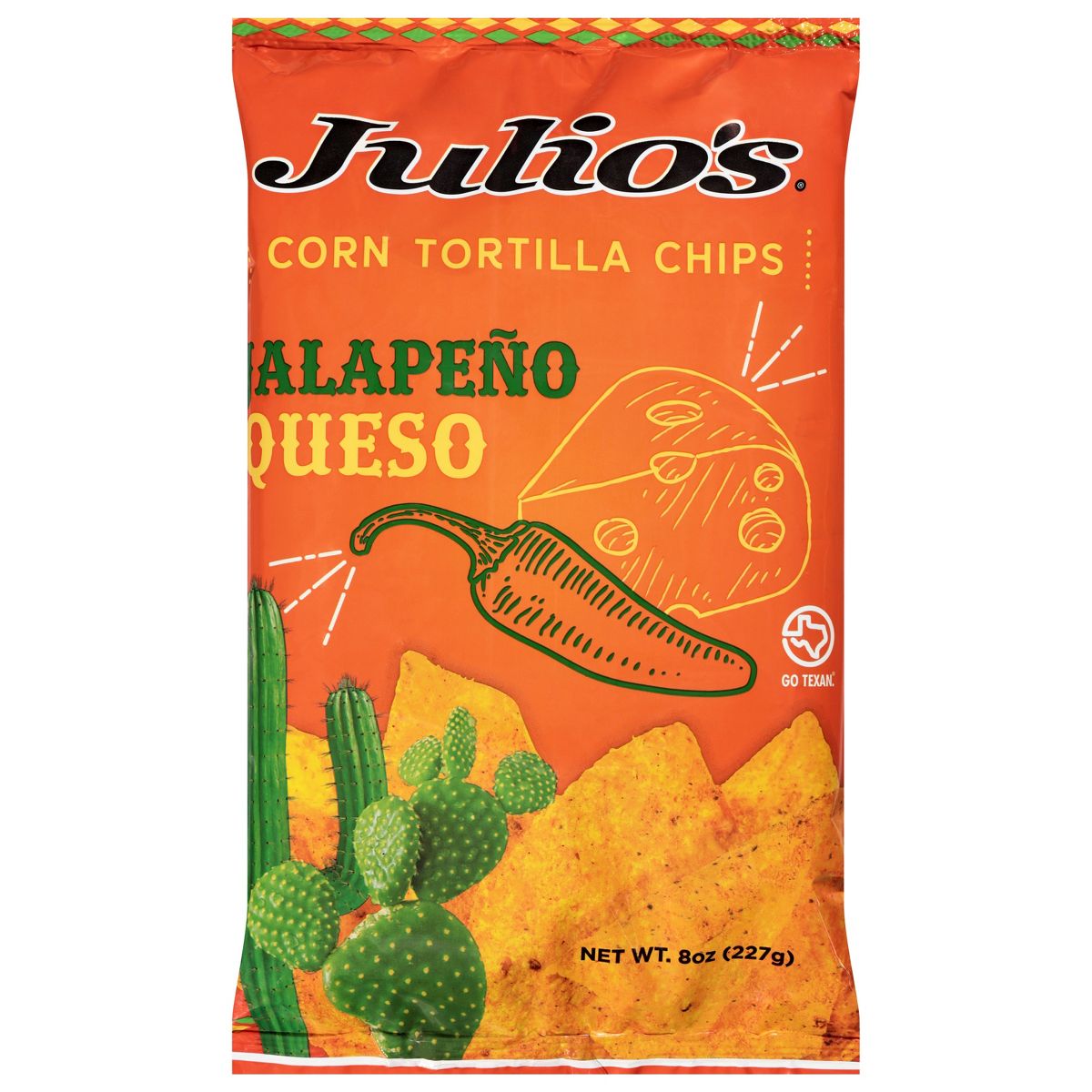 JULIOS (Pack Of 12) Julio's Chip Tortilla Jalapeño Queso 8 Oz