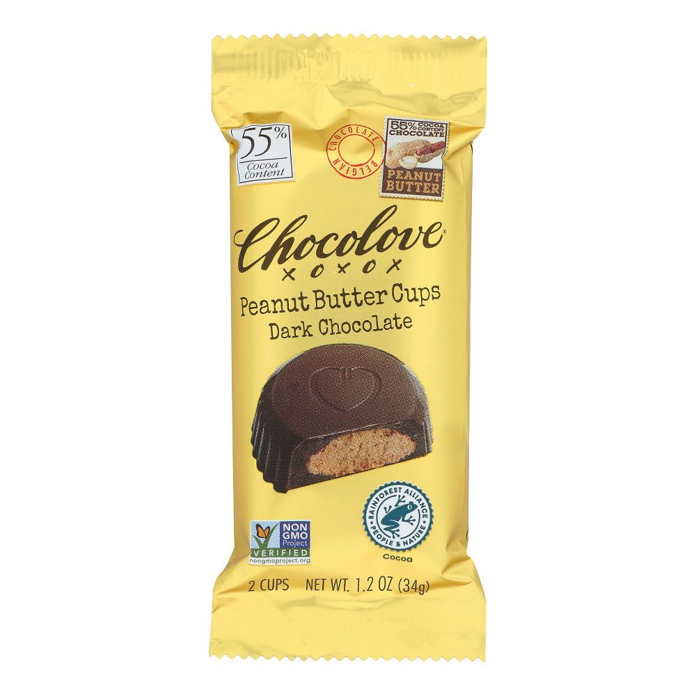 CHOCOLOVE (Pack of 30) ChocolaLove Peanut Butter Cups Dark Chocolate 1.2 Oz
