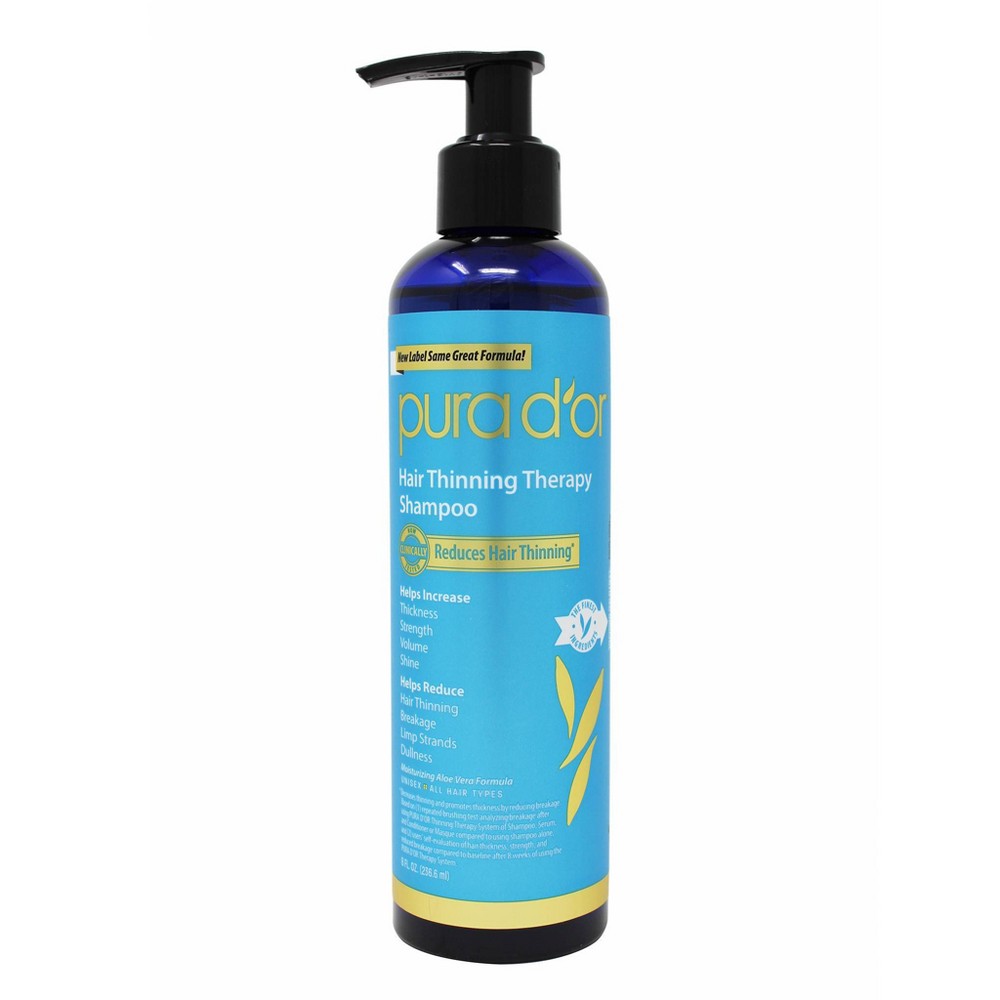 PURA D OR (Pack of 6) Pura D or Hair Therapy Shampoo for Thinning Hair, 8 Fl Oz