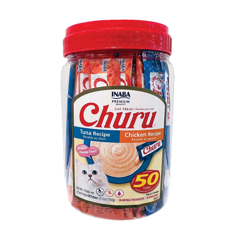Inaba Cat Squeeze Chicken Tuna 50 Count Tub