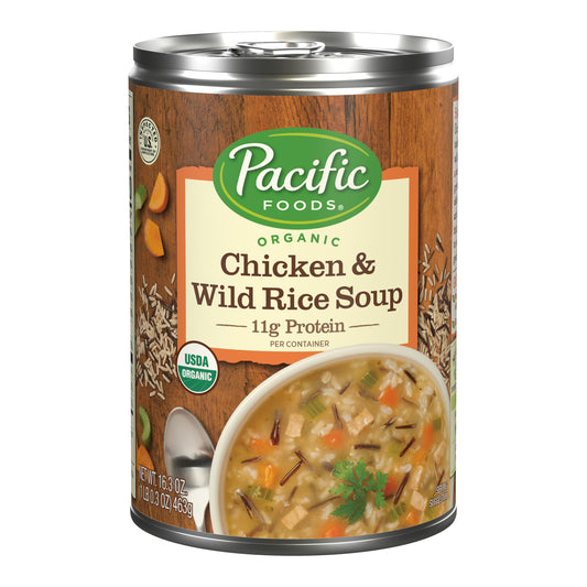 Pacific Foods Soup Chicken Wild Rice Organic 16.3 oz (Pack of 12)