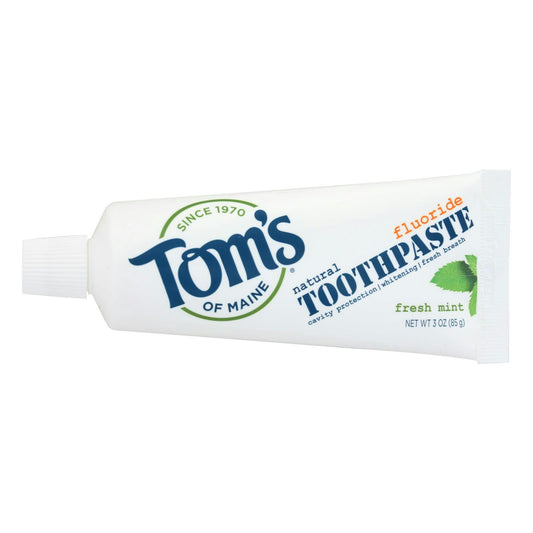 Tom's of Maine Travel Natural Toothpaste - Fresh Mint Fluoride 3 oz (Pack of 24)