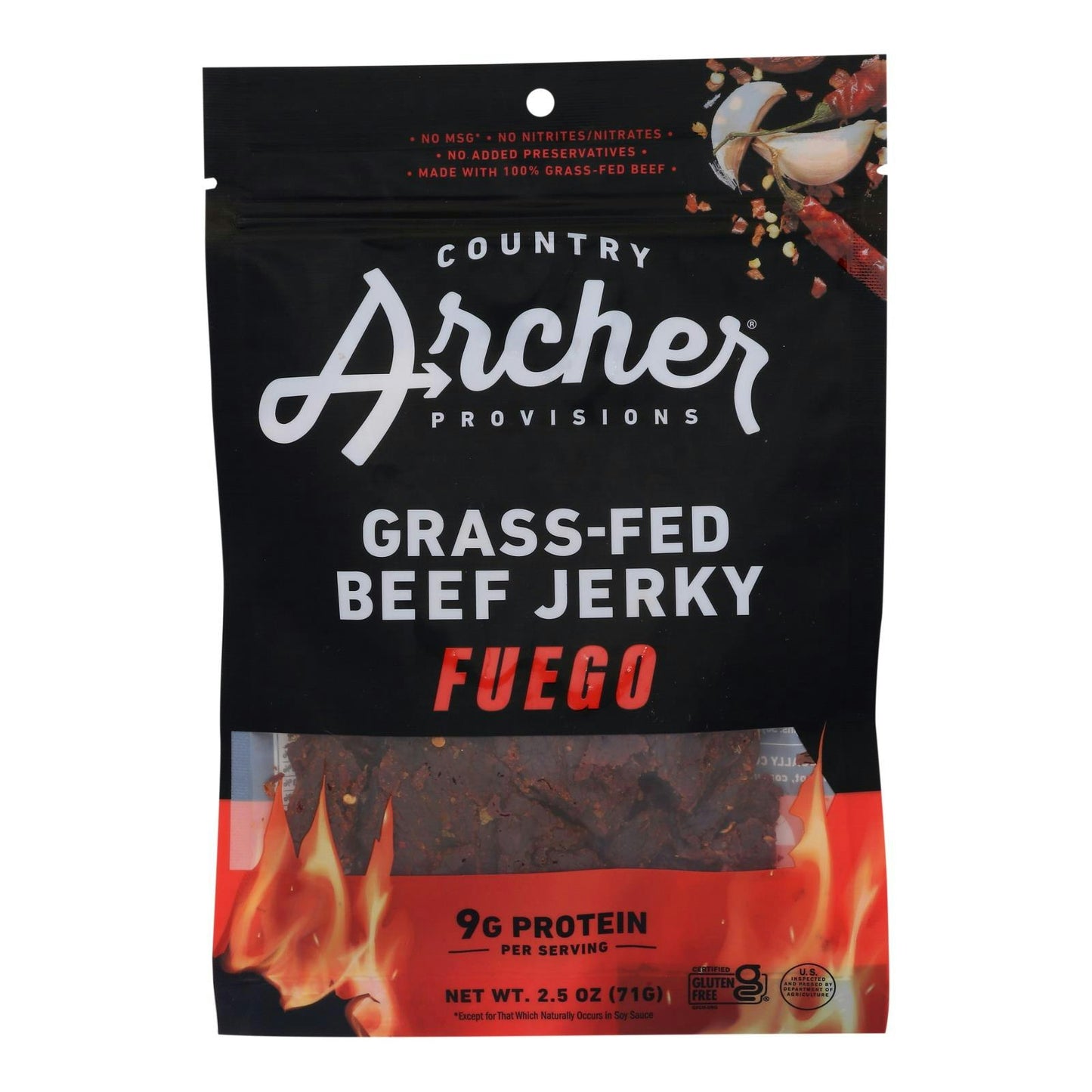 Country Archer - Jerky Beef Crushd Red Pepper 2.5 oz (Pack of 12)