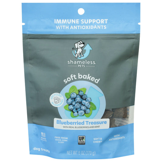Shameless Pets Treat Dog Blueberried Treasure 6 Oz (Pack of 6)