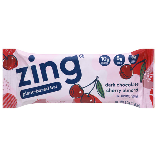 Zing Bars Bar Dark Chocolate Cherry Almond 1.76 Oz (Pack of 12)