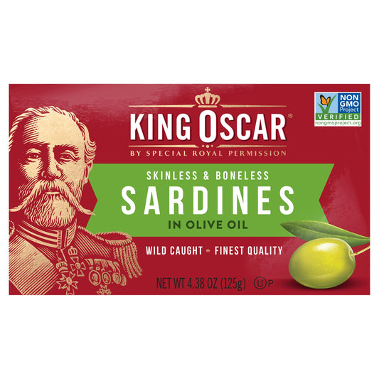 King Oscar Sardines Skinless Boneless Olive Oil 4.38 Oz Pack of 12