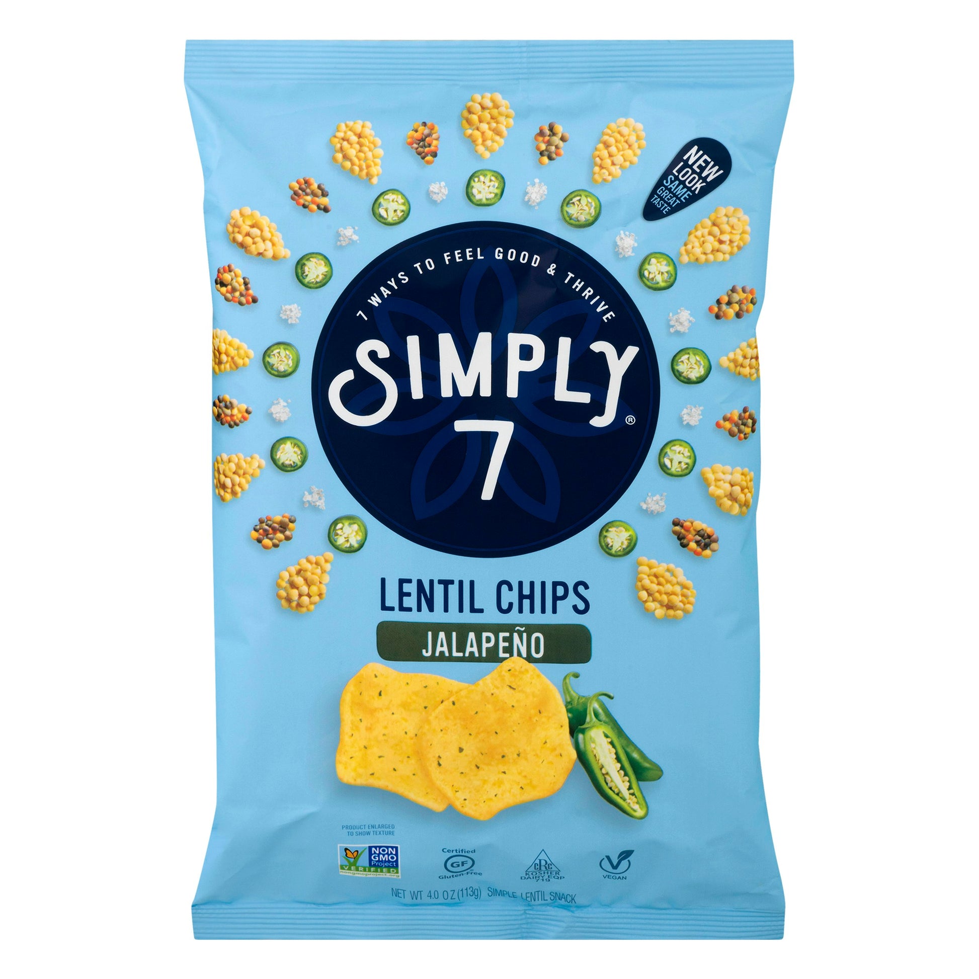 Simply 7 Chip Lentil Jalapeno 4 oz (Pack of 12)