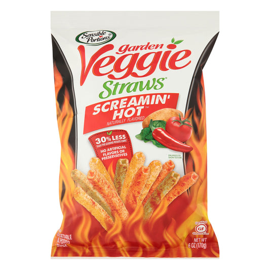 Sensible Portions Straws Veggie Screaming Hot 6 oz (Pack of 6)