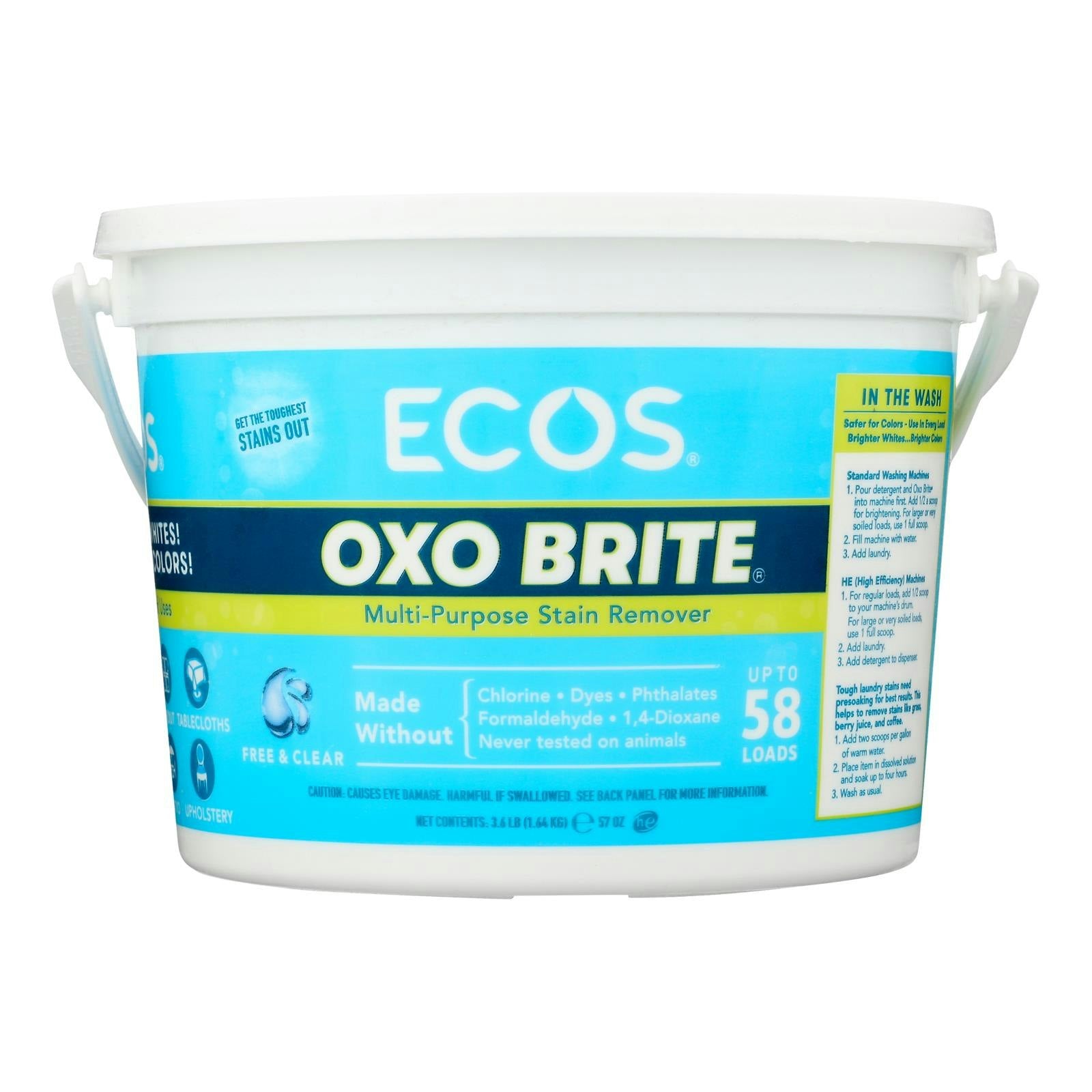 Earth Friendly Free and Clear Oxobrite Multi - Purpose Stain Remover 3.6 lb (Pack of 6)