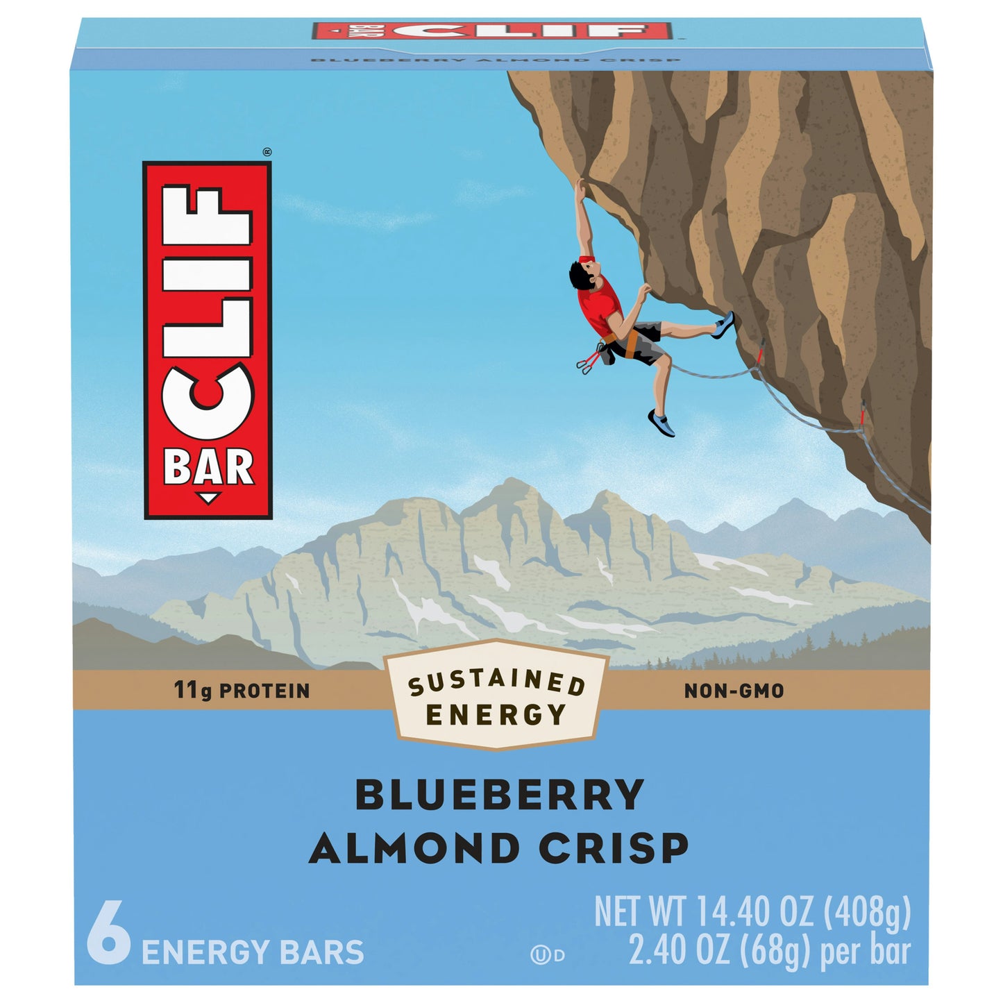 CLIF BAR Energy Blueberry Crisp Bars - 6-2.4 Oz (Pack of 6)
