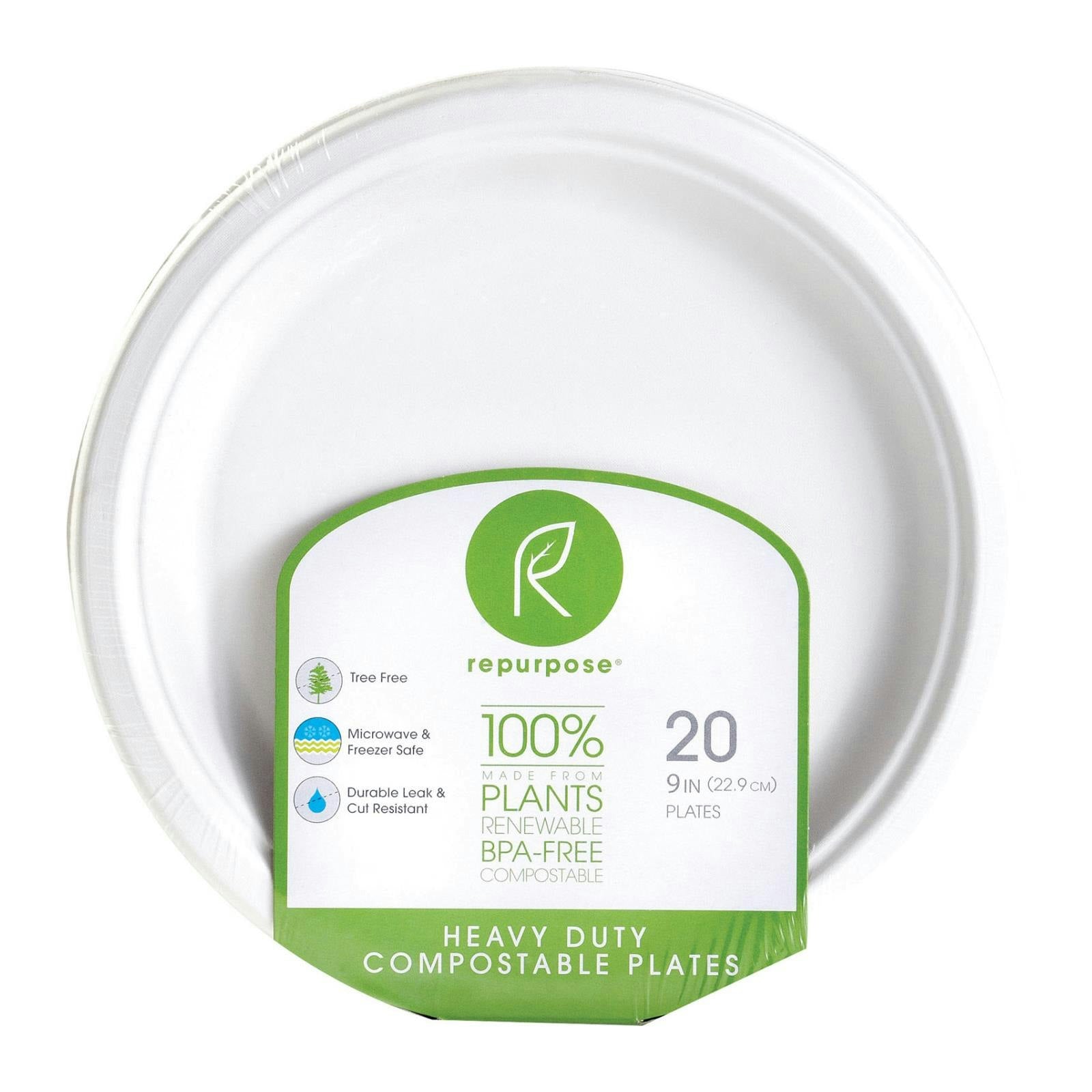 Repurpose Compostable Bagasse Plates 20 Count (Pack of 12)