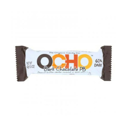 Ocho Candy Bar Candy Dark Chocolate Peanut Butter 1.5 Oz (Pack of 12)