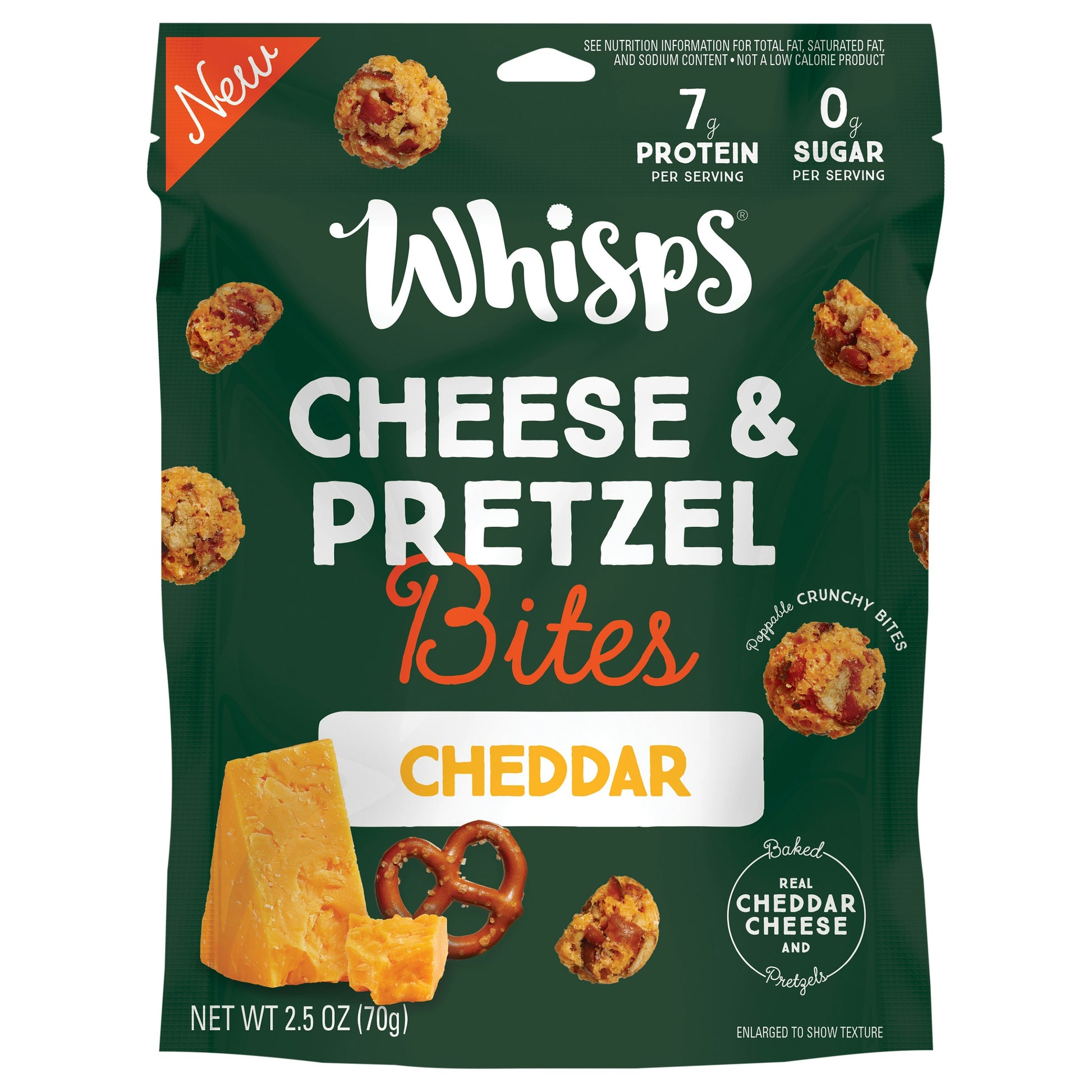 Whisps Bites Pretzel Cheddar 2.5 oz (Pack of 6)