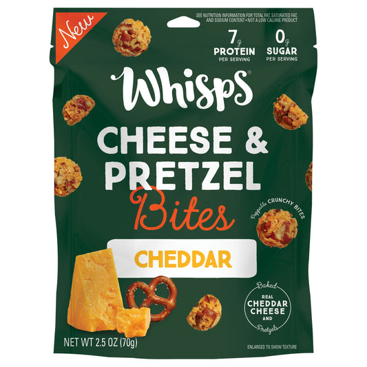 Whisps Bites Pretzel Cheddar 2.5 oz (Pack of 6)