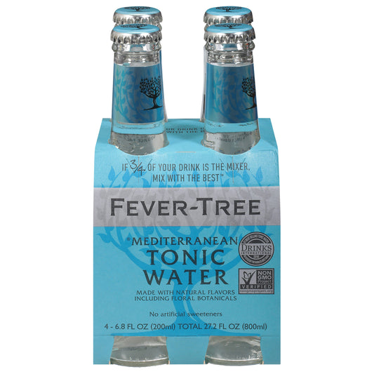 Fever Tree Soda 4Pk Tonic Water Mediterranean 27.2 FO (Pack Of 6)