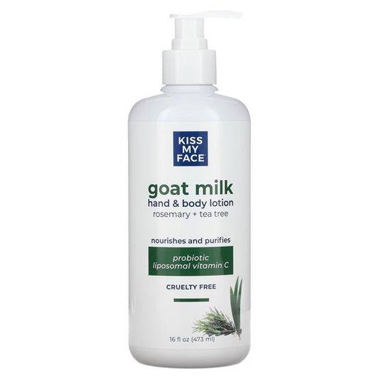 Kiss My Face Goat Milk Hand & Body Lotion Rosemary + Tea Tree (Pack of 3)