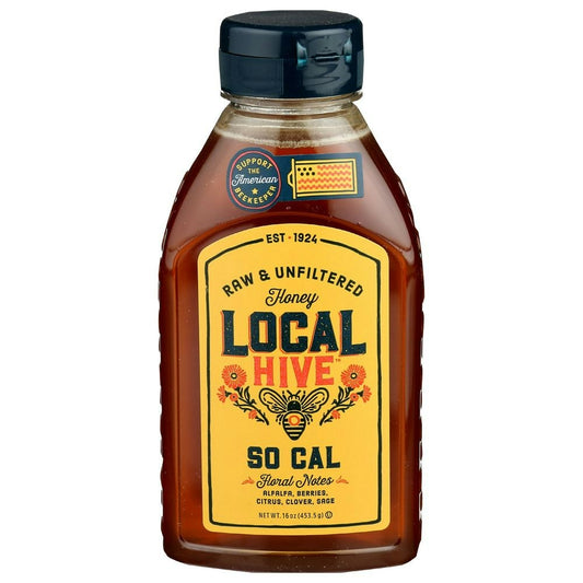 Local Hive Raw and Unfiltered So Cal Honey 16 Oz Pack of 6