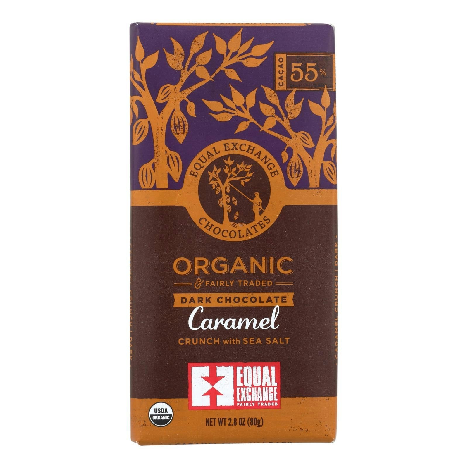 Equal Exchange Chocolate Bar Dark Caramel Organic 2.8 Oz (Pack of 12)