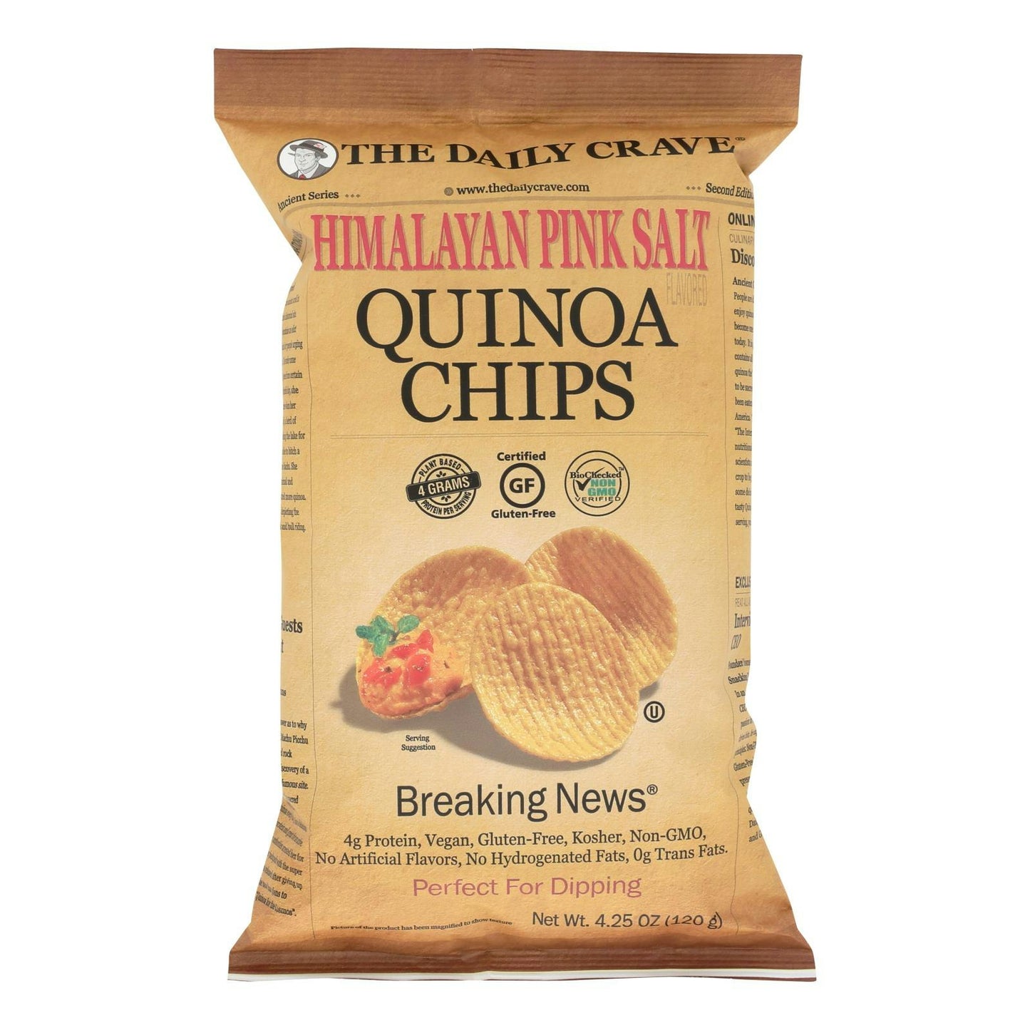 The Daily Crave - Quin Chips Himalayan Pink Salt 4.25 oz (Pack of 8)