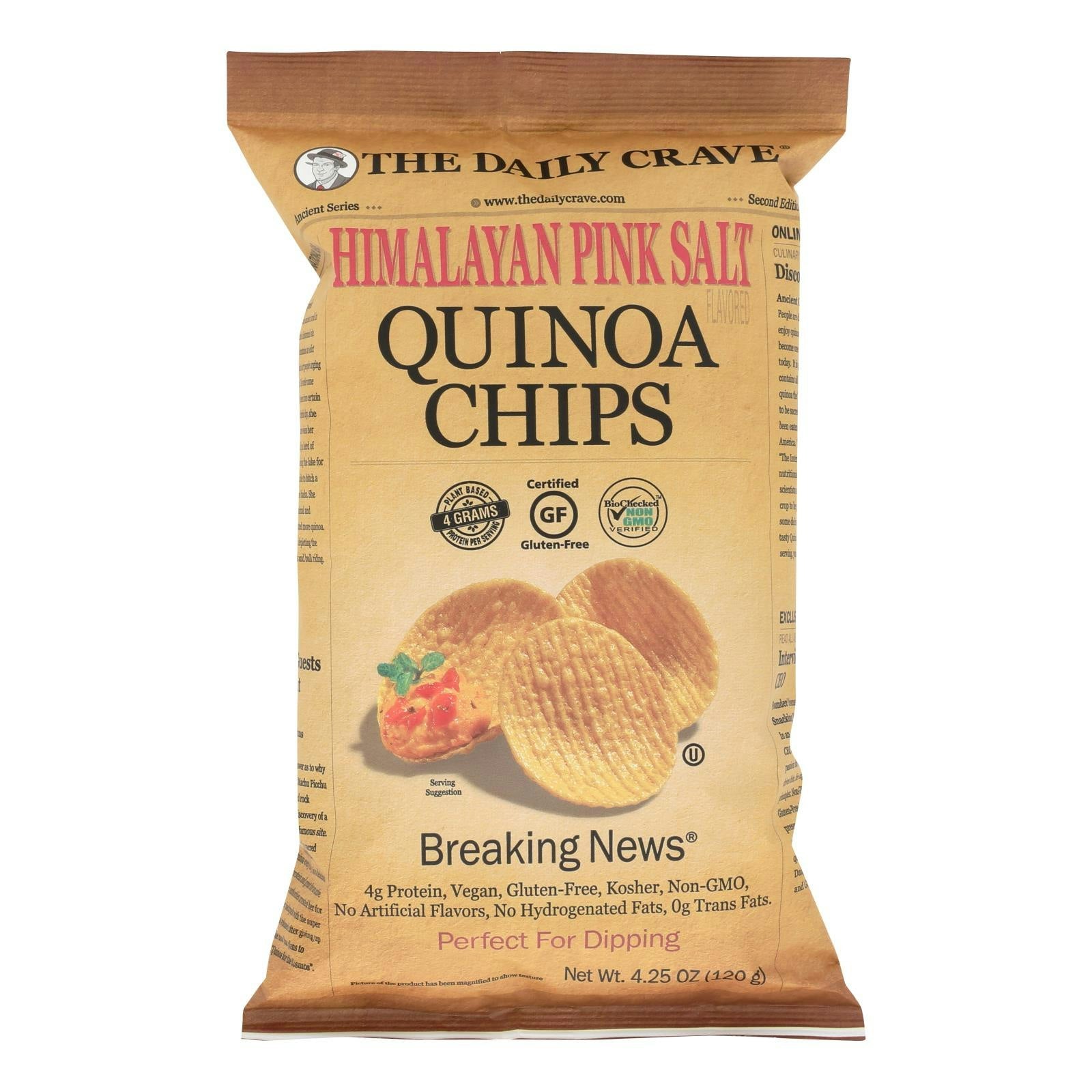 The Daily Crave - Quin Chips Himalayan Pink Salt 4.25 oz (Pack of 8)